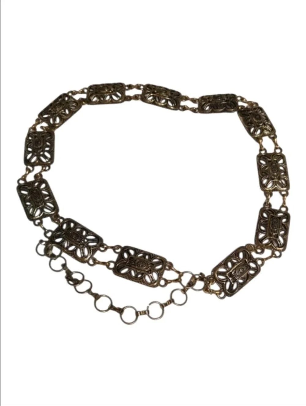 Gold Linked Filigree Chain Belt